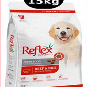 غذای خشک توله سگ با طعم گوساله رفلکس _ 15kg /beef And Rice