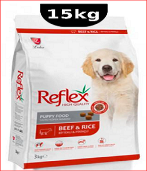 غذای خشک توله سگ با طعم گوساله رفلکس _ 15kg /beef And Rice