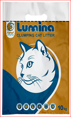 خرید خاک گربه لومینا Lumina با کربن اکتیو 10 کیلوگرمی در پت شاپ یاسان