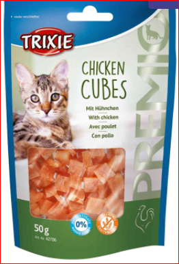 خرید تشویقی گربه مرغ مکعبی تریکسی Trixie Chicken Cubes در پت شاپ یاسان