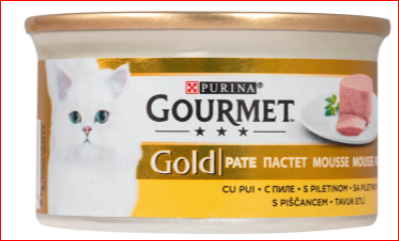 خرید کنسرو غذای گربه گورمتgourmet Gold Chicken  در پت شاپ یاسان