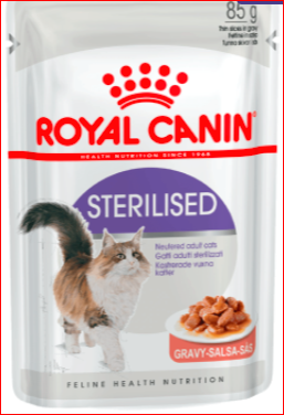 خریدپوچ گربه عقیم شده رویال کنین در سس گوشت Royal Canin در پت شاپ یاسان