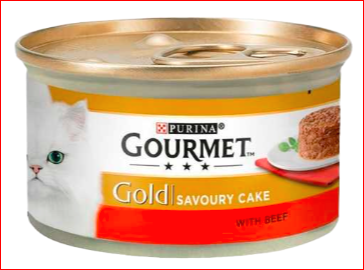 خریدکنسرو غذای گربه گورمت مدل Gold Beef Savoury Cake در پت شاپ یاسان