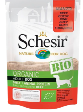 خرید پوچ سگ گوشت شسیر Schesir Bio Beef در پت شاپ یاسان