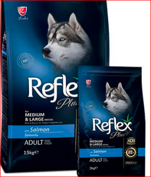 غذای خشک سگ نژاد بزرگ رفلکس پلاس طعم سالمون 15 کیلویی/reflex Plus Salmon