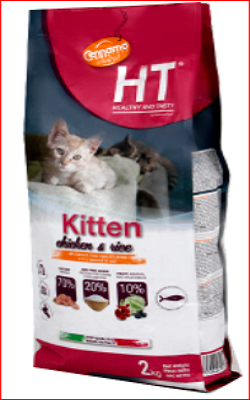 خرید غذا خشک بچه گربه مدل مرغ و برنج Ht Cat Kitten 2kg در پت شاپ یاسان