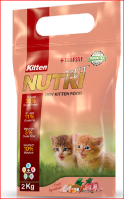 خرید غذای خشک مخصوص بچه گربه، ۲ کیلوگرمی، برند نوتری پت Nutripet, در پت شاپ یاسان