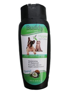 شامپو Buddy مخصوص سگ و گربه با رایحه نارگیل برند Hygea Natural